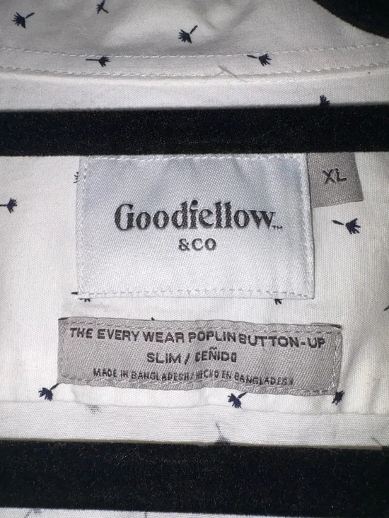 Goodfellow & Co White Button-Up Shirt with Micro Print - Picture 2 of 3